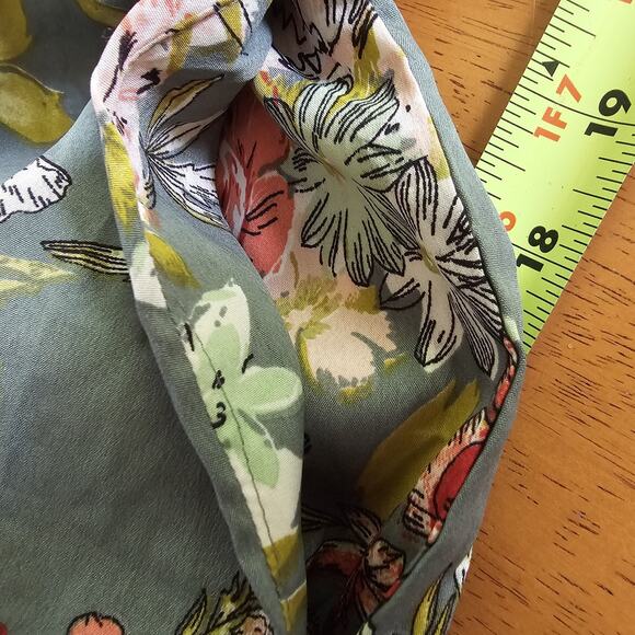 BOG Collective Dress L Green Milkmaid Peasant Floral Cottagecore Smocked Boho - Picture 6 of 15